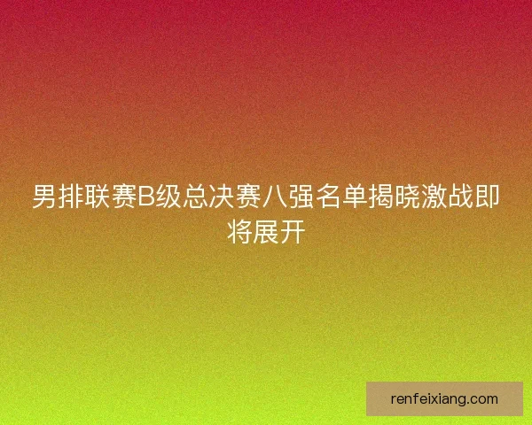 男排联赛B级总决赛八强名单揭晓激战即将展开 男排联赛B级总决赛八强名单揭晓激战即将展开
