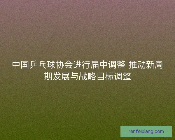 中国乒乓球协会进行届中调整 推动新周期发展与战略目标调整 中国乒乓球协会进行届中调整 推动新周期发展与战略目标调整